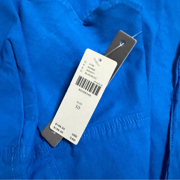 Anthropologie Blue Midi Dress Size 10 NWT Button Front Scallop Spaghetti Straps - Picture 9 of 10